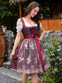 3-teiliges Dirndl für Damen – Midi-Traditionskleid mit Dirndl-Kleid, Schürze und Bluse für das Oktoberfest